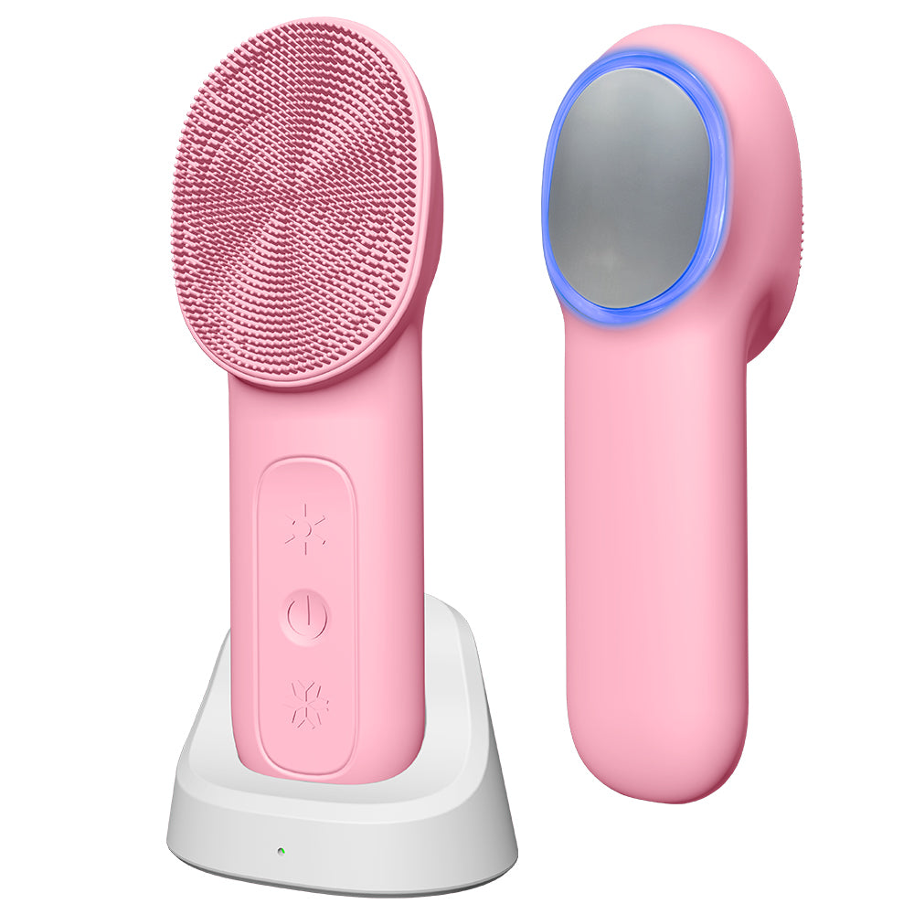 Sonic Facial Cleansing Brush 3 in 1 USB Plug Type Deep Cleaning Exfoliating Facial Care Silicone Face Brush With Base