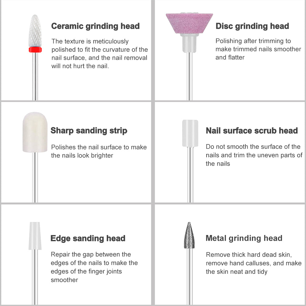 Electrical Professional Nail File Kit Manicure Pedicure Polishing Shape Tools Portable Electric Nail Drill 15000RPM For Home Use