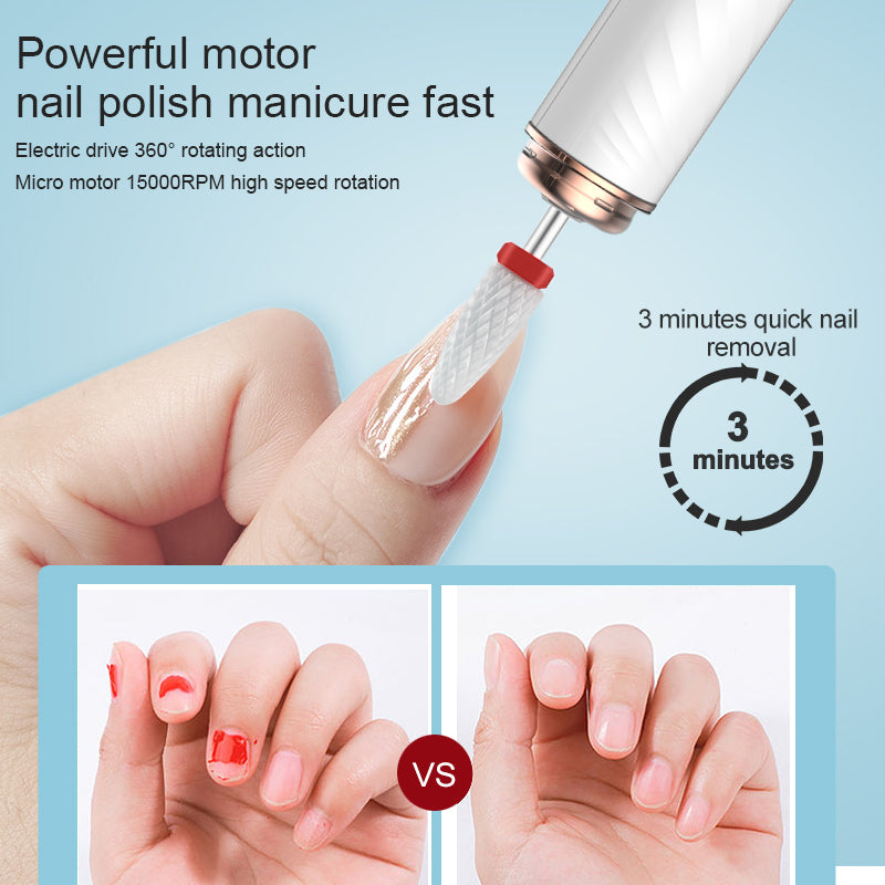 Electrical Professional Nail File Kit Manicure Pedicure Polishing Shape Tools Portable Electric Nail Drill 15000RPM For Home Use