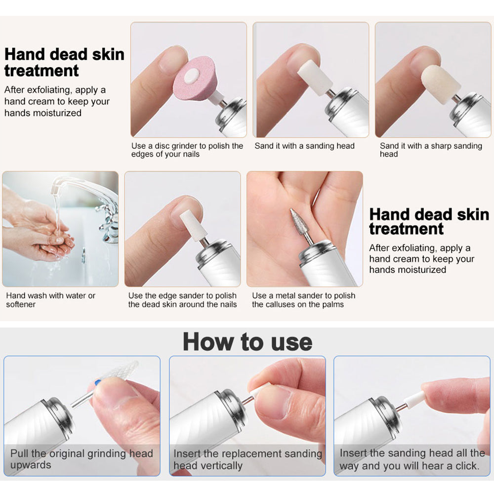 Electrical Professional Nail File Kit Manicure Pedicure Polishing Shape Tools Portable Electric Nail Drill 15000RPM For Home Use