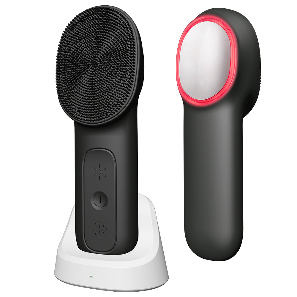 Sonic Facial Cleansing Brush 3 in 1 USB Plug Type Deep Cleaning Exfoliating Facial Care Silicone Face Brush With Base