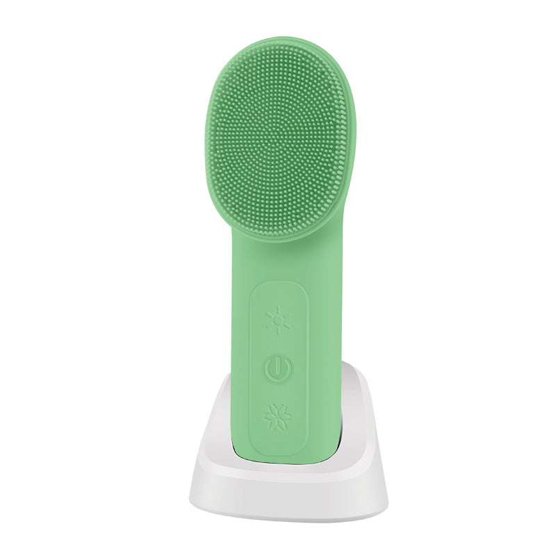 Sonic Facial Cleansing Brush 3 in 1 USB Plug Type Deep Cleaning Exfoliating Facial Care Silicone Face Brush With Base