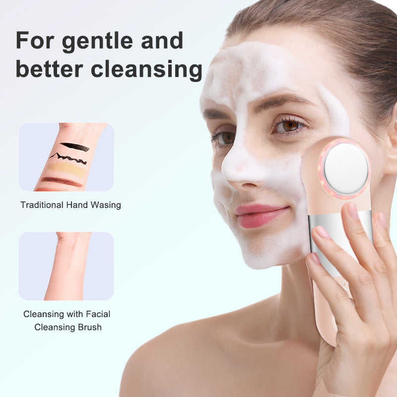 Newest product Waterproof Sonic Vibrating Face Brush Gentle Exfoliating and Massaging for Deep Cleansing Facial Brush