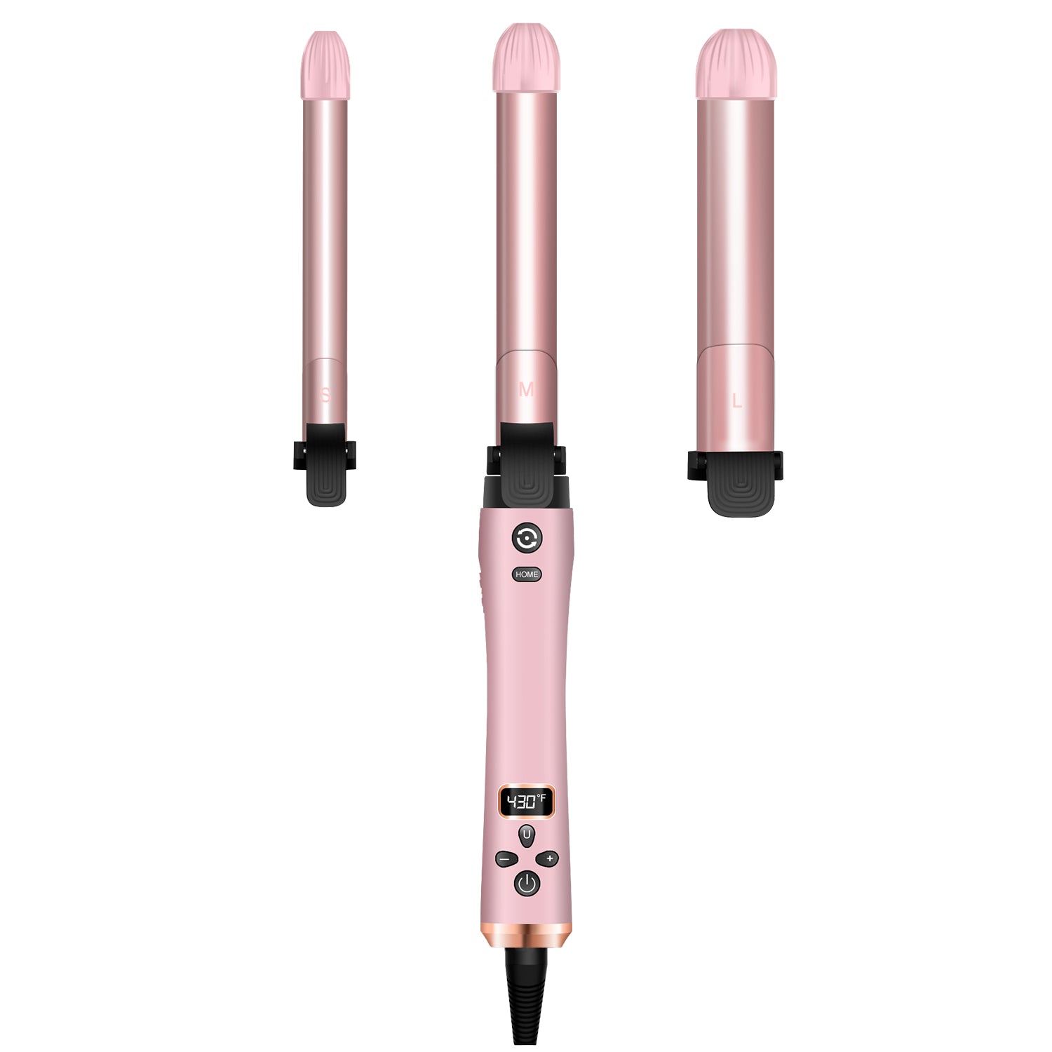 Automatic Curling Iron, 3 in 1 Curling Wand Set, Instant Heat Up Hair Curler with 3 Interchangeable Tourmaline Ceramic Barrels (3/4, 1", 1.25"), LCD Heat Display for Beach Waves
